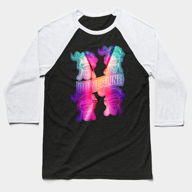 Neon Powerline Max Baseball T-Shirt by western.dudeooles